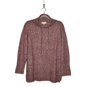 LOU & GREY $79 Drawstring Neck‎ Tunic Sweater in Purple Medium